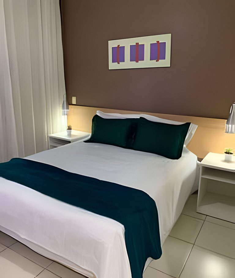 Luxuoso Apart Hotel Village c/ vista para piscina